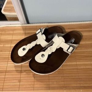 White Braided Sandals